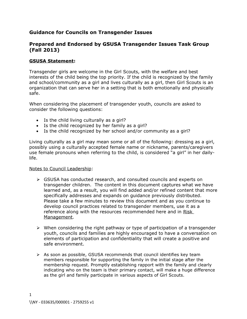 Guidance for Councils on Transgender Issues