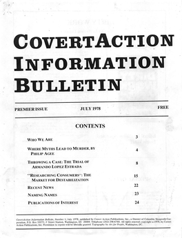 Covertaction Information Bulletin