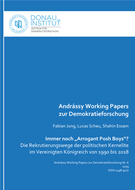 Andrássy Working Papers Zur Demokratieforschung