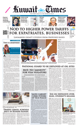 Nod to Higher Power Tariffs for Expatriates, Businesses