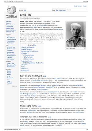 Ernie Pyle - Wikipedia, the Free Encyclopedia 5/20/2014