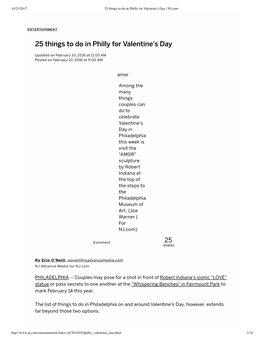 25 Things to Do in Philly for Valentine's Day | NJ.Com