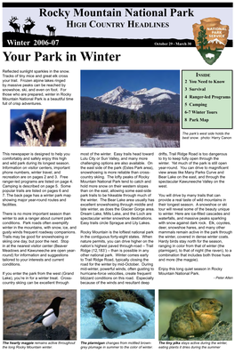 Rocky Mountain National Park High Country Headlines