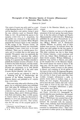 Monograph of the Hawaiian Species of Gouania (Rhamnaceae)L Hawaiian Plant Studies 34 HAROLD ST