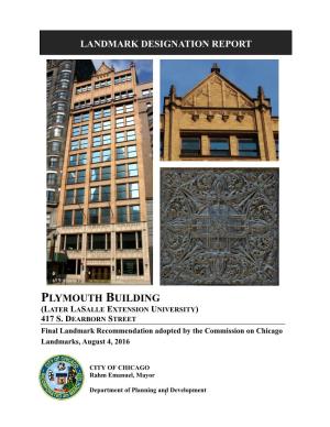 Plymouth Building (Later Lasalle Extension University) 417 S