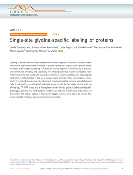 Single-Site Glycine-Specific Labeling of Proteins