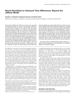 Neural Sensitivity to Interaural Time Differences: Beyond the Jeffress Model