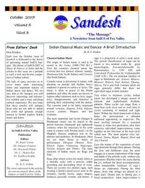 Sandesh Sandesh Issue 3 “The Message” a Newsletter from Indus of Fox Valley