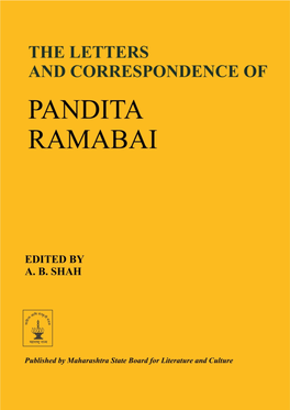 The Letters and Correspondence of Pandita Ramabai.Pdf