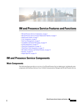 IM and Presence Service Features and Functions