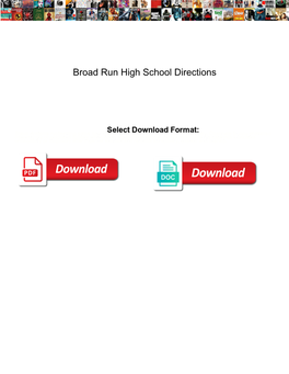 Broad Run High School Directions