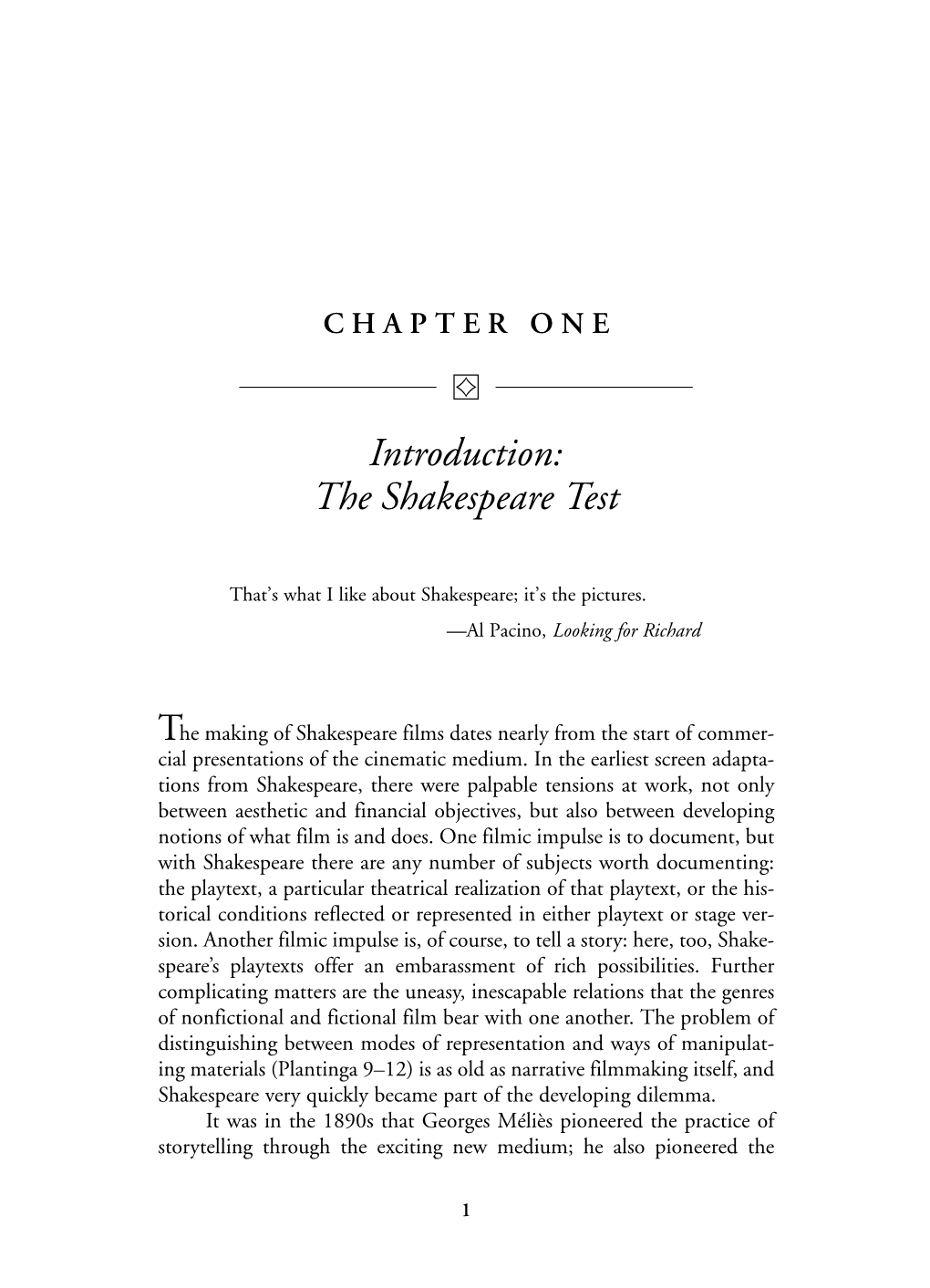 Introduction: the Shakespeare Test