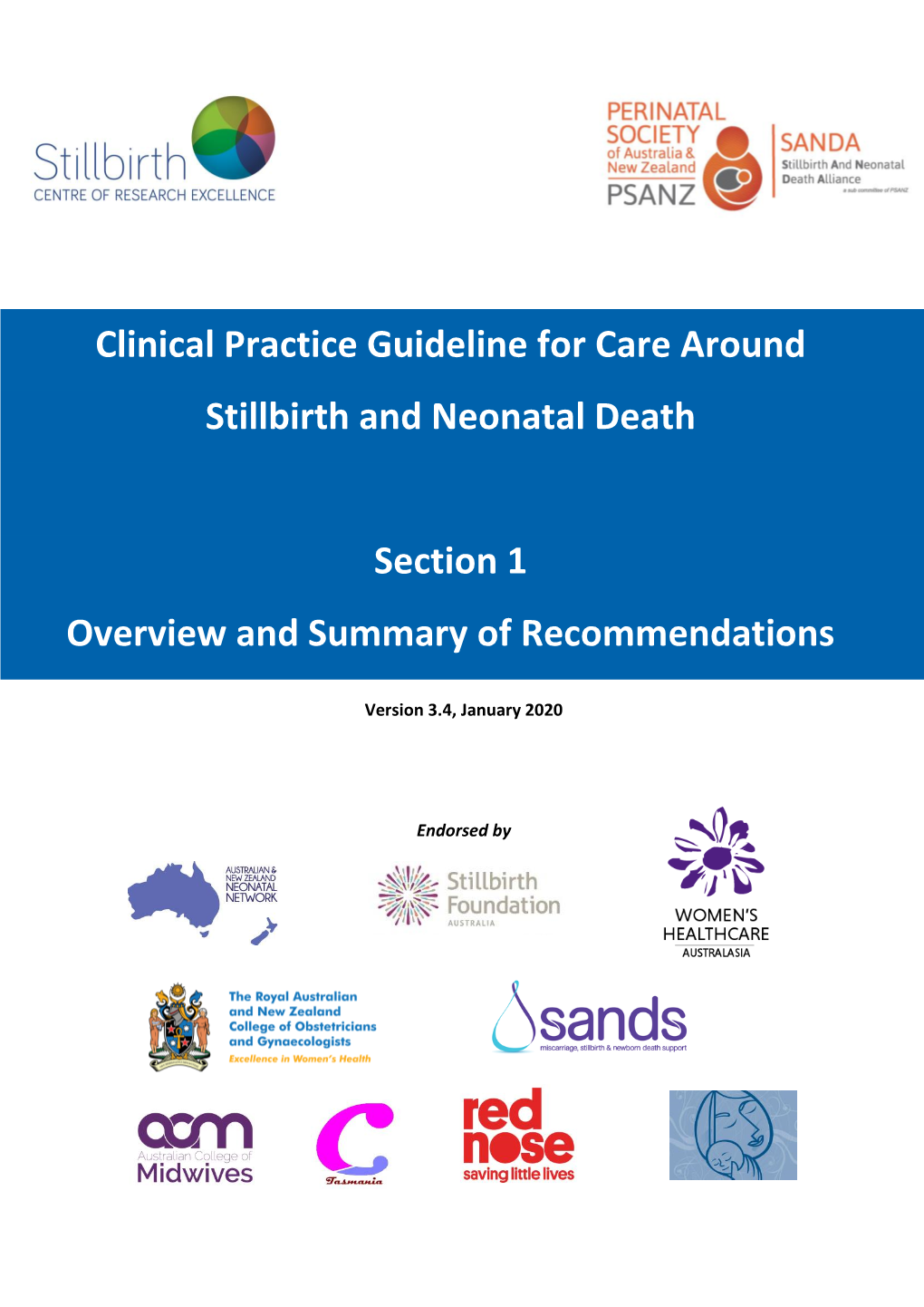 Clinical Practice Guideline for Care Around Stillbirth and Neonatal Death