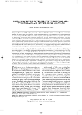 Obsidian Source Use in the Greater Yellowstone Area, Wyoming Basin, and Central Rocky Mountains