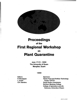 Proceedings First Regional Workshop Plant Quarantine