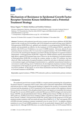 Mechanism of Resistance to Epidermal Growth Factor Receptor-Tyrosine Kinase Inhibitors and a Potential Treatment Strategy