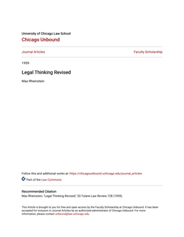 Legal Thinking Revised