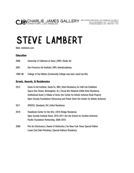 STEVE LAMBERT Web: Visitsteve.Com