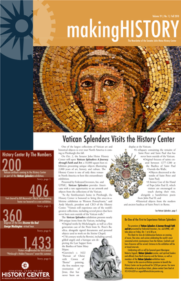 Vatican Splendors Visits the History Center