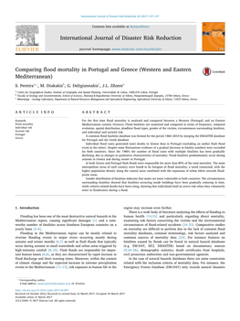 Comparing Flood Mortality in Portugal and Greece