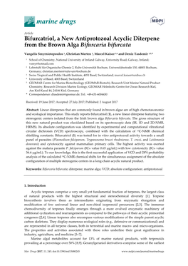 Bifurcatriol, a New Antiprotozoal Acyclic Diterpene from the Brown Alga Bifurcaria Bifurcata