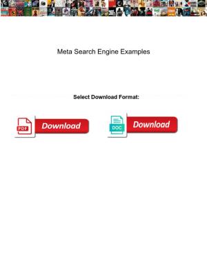 Meta Search Engine Examples