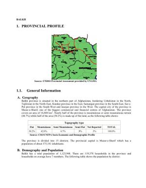 1. PROVINCIAL PROFILE 1.1. General Information