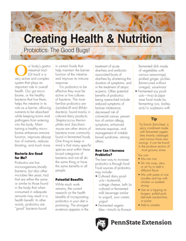 Creating Health & Nutrition
