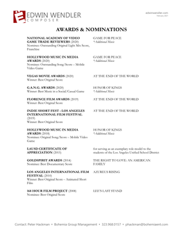 Awards & Nominations