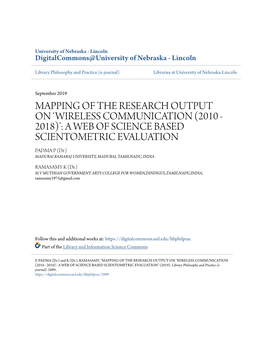 Mapping of the Research Output on 'Wireless