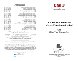 Ko-Ichiro Yamamato Guest Trombone Recital