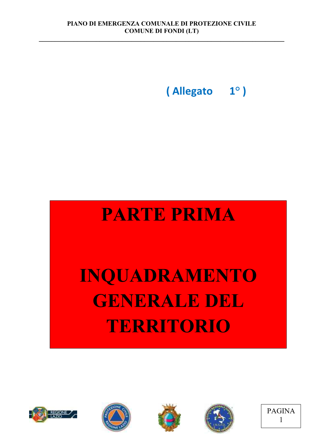 Parte Prima Inquadramento Generale Del Territorio