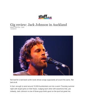 Gig Review: Jack Johnson in Auckland MARC HINTON - Stuff 12/3/2010
