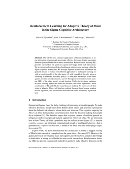 Reinforcement Learning for Adaptive Theory of Mind in the Sigma Cognitive Architecture