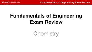 Chemistry Fundamentals of Engineering Exam Review Other Disciplines FE Specifications Chemistry: 7–11 FE Exam Problems