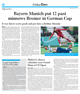 Bayern Munich Put 12 Past Minnows Bremer in German Cup It Was Fun to Score Goals and Get Into a Rhythm: Musiala