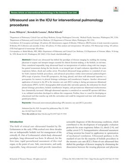 Ultrasound Use in the ICU for Interventional Pulmonology Procedures