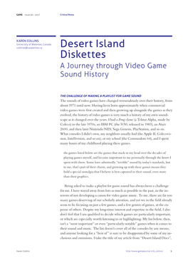 Desert Island Diskettes a Journey Through Video Game Sound History