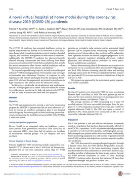 A Novel Virtual Hospital at Home Model During the Coronavirus Disease 2019 (COVID-19) Pandemic