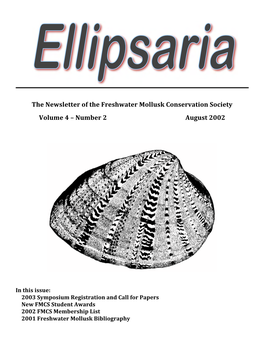 The Newsletter of the Freshwater Mollusk Conservation Society Volume 4 – Number 2 August 2002
