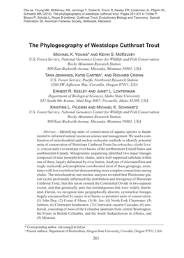 The Phylogeography of Westslope Cutthroat Trout