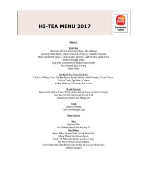 Hi-Tea Menu 2017