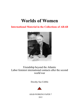 Friendship Beyond the Atlantic Labor Feminist International Contacts After the Second World War
