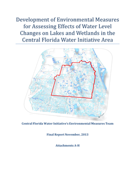 Development of Environmental Measures for Assessing Effects of Water Level Changes on Lakes and Wetlands in the Central Florida Water Initiative Area