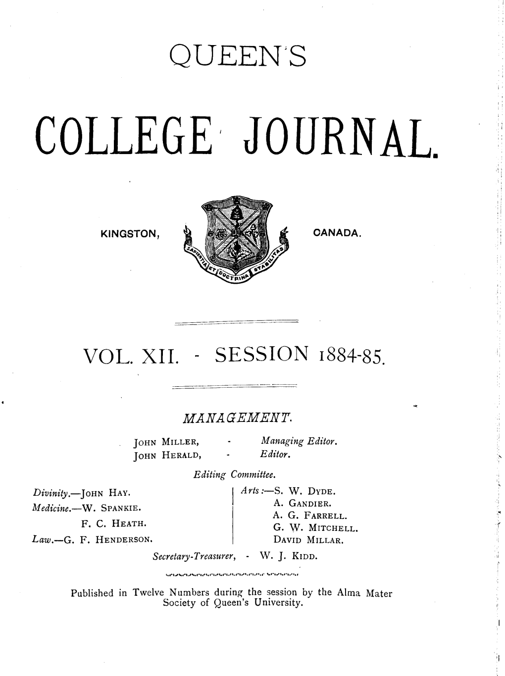 Queen's Collegeý Journal