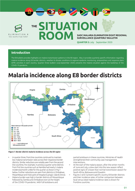 Malaria Incidence Along E8 Border Districts