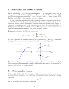 5 Bifurcation and Centre Manifold