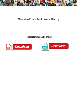 Genocide Examples in World History