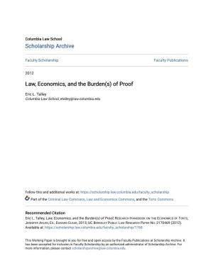 Law, Economics, and the Burden(S) of Proof
