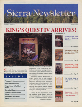 King's Quest Iv Arrives! in This Issue